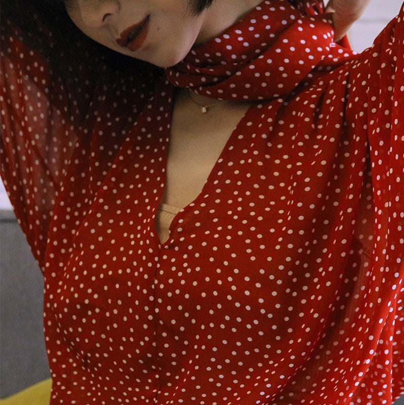 Lady's Polka Dot Retro Blouse