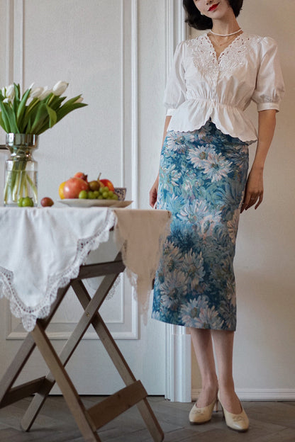 oil painting pencil skirt