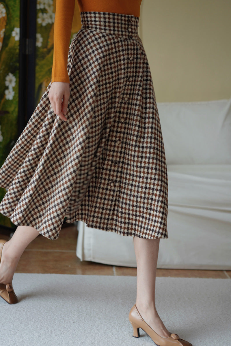 British plaid hepburn skirt