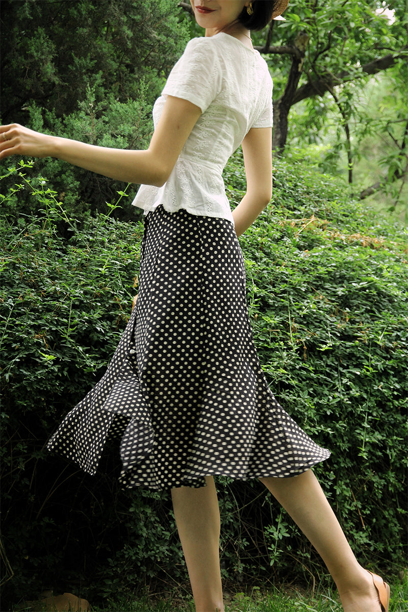 Countess Polka Dot Fishtail Skirt