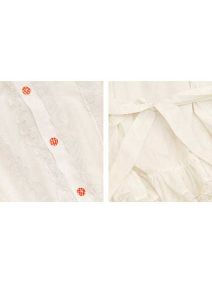 Ruffled Lace Blouse【s0000001876】