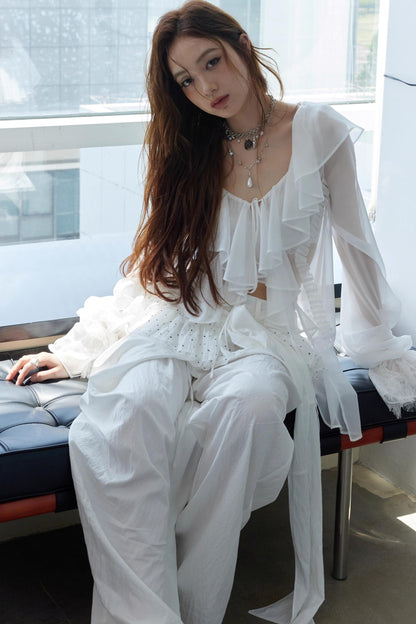 Airy Andromeda Style White Blouse