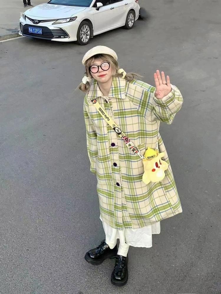 Long Sandwich Warm Tweed Coat【s0000006236】