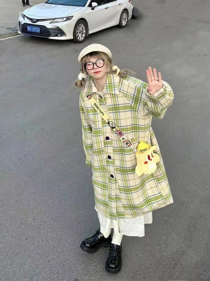 Long Sandwich Warm Tweed Coat【s0000006236】