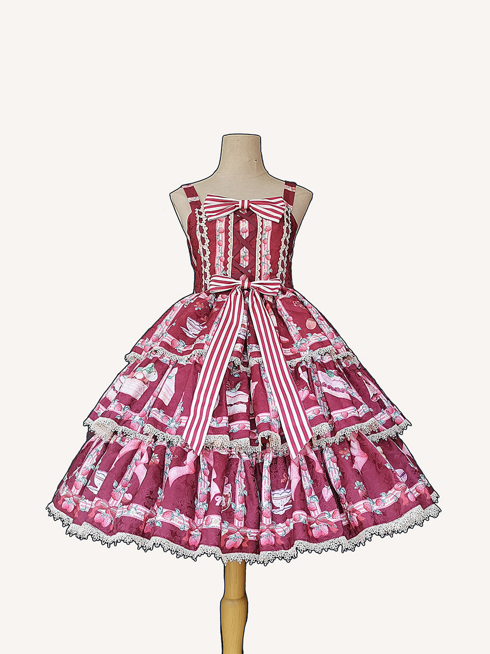 Infanta-Strawberry Tea - Tiered Ruffles Lolita JSK