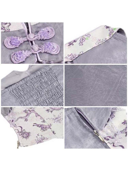 Dragon Pattern Buckle Halter Neck China Dress【s0000009042】