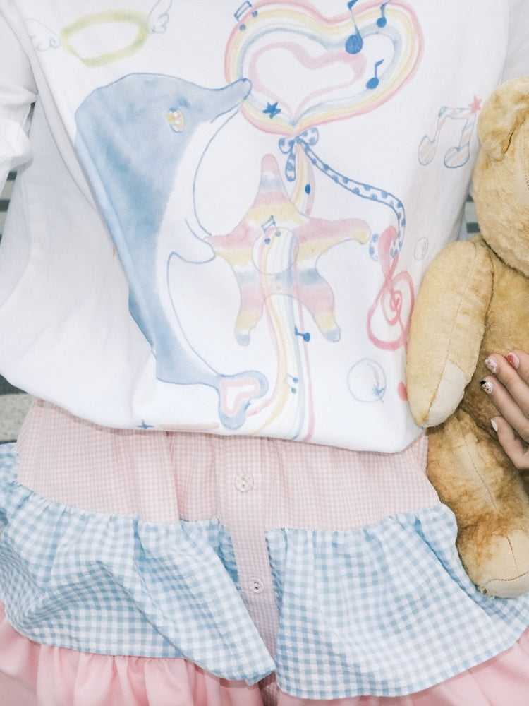 Animal Paradise Hand Painted Print Short Sleeve T-shirt【s0000002984】