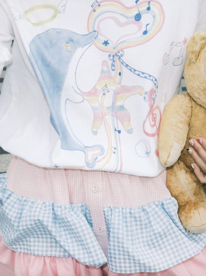 Animal Paradise Hand Painted Print Short Sleeve T-shirt【s0000002984】