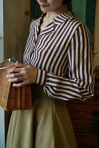 western classic striped blouse