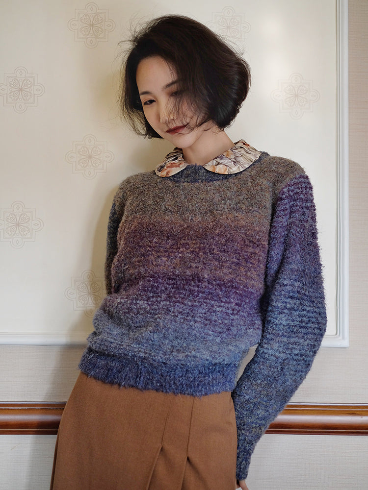 color gradation knit sweater