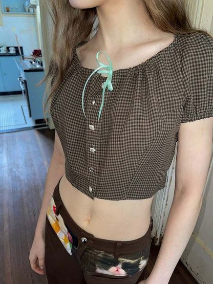 Bunny Ears Hooded Puff Sleeve Short Tops【s0000009033】