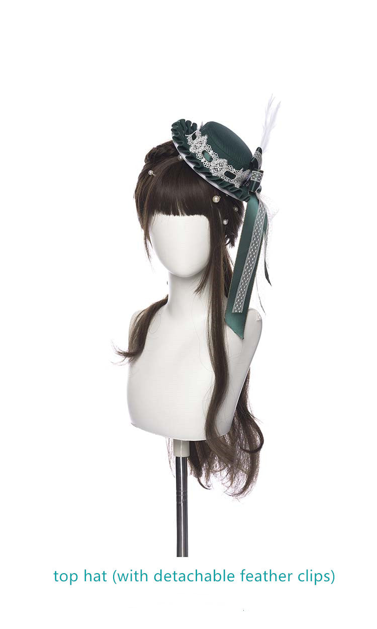 Youpairui - Lobnya - Gothic Nun Lolita Green OP Dress Set