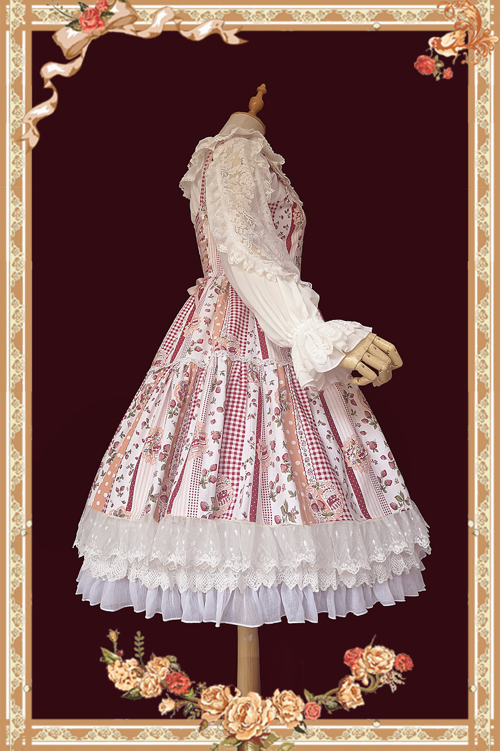 Infanta - Strawberry Plaid - Sweet Lolita JSK Dress