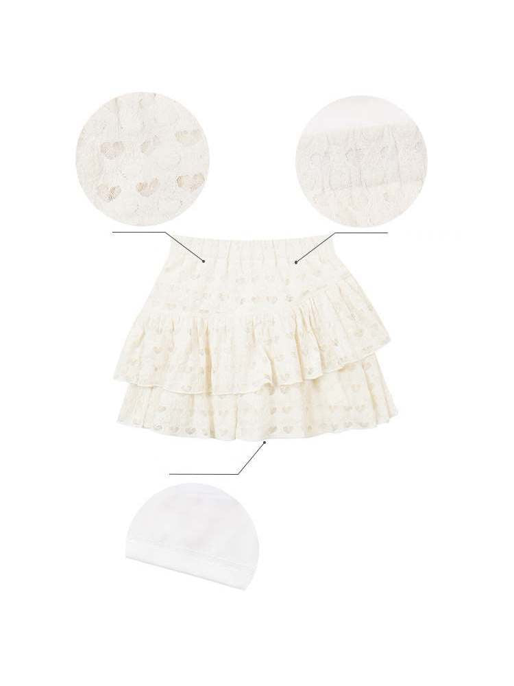 Heart-Shaped Cutout Race A-Line Cake Mini Skirt【s0000007134】