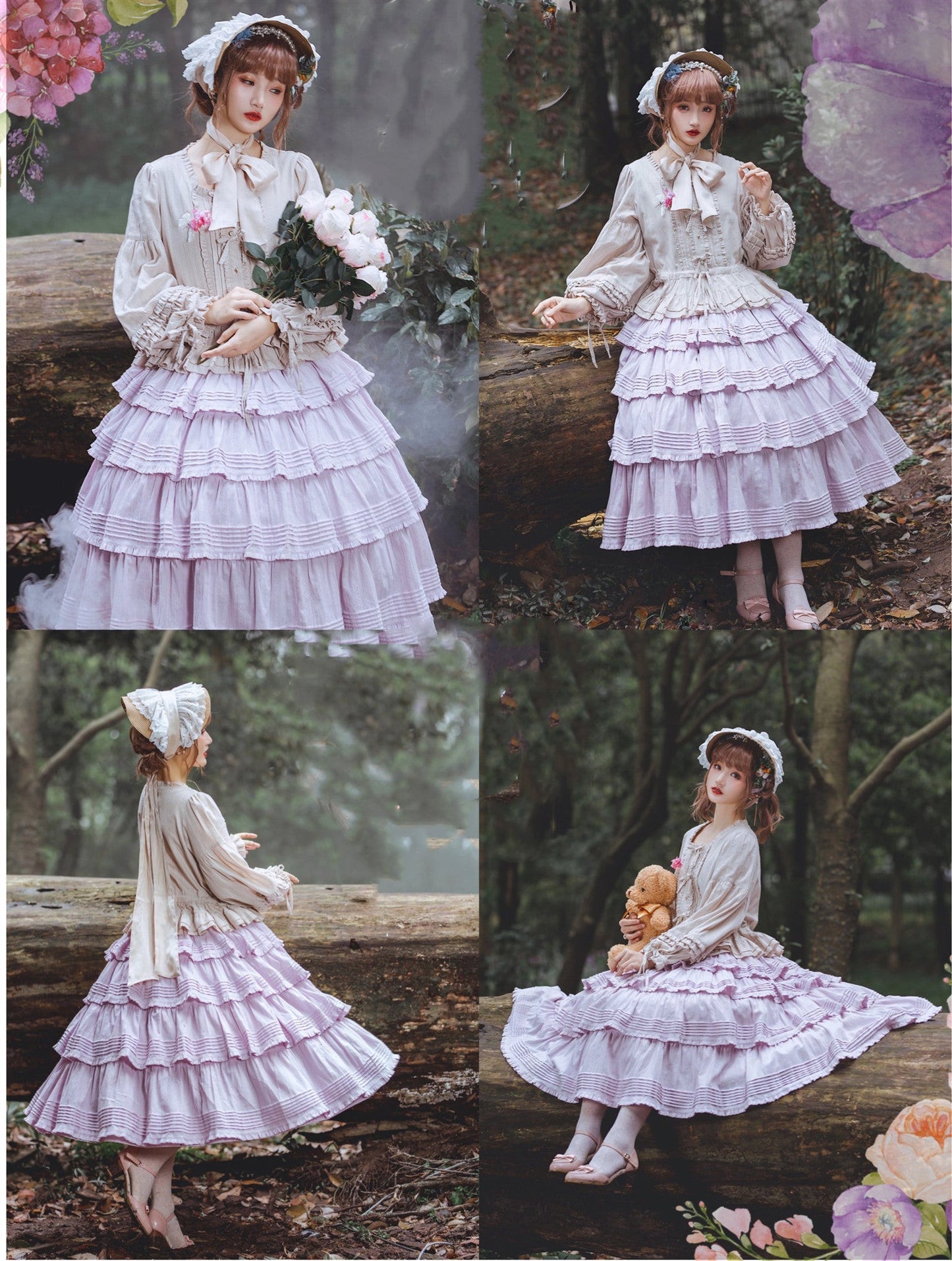 Boguta - Heidi Cotton Lolita Tiered SK Skirt