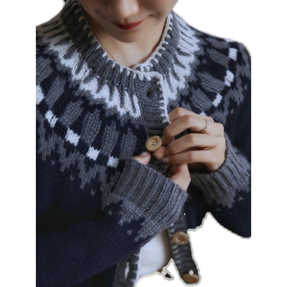 nordic pattern cardigan