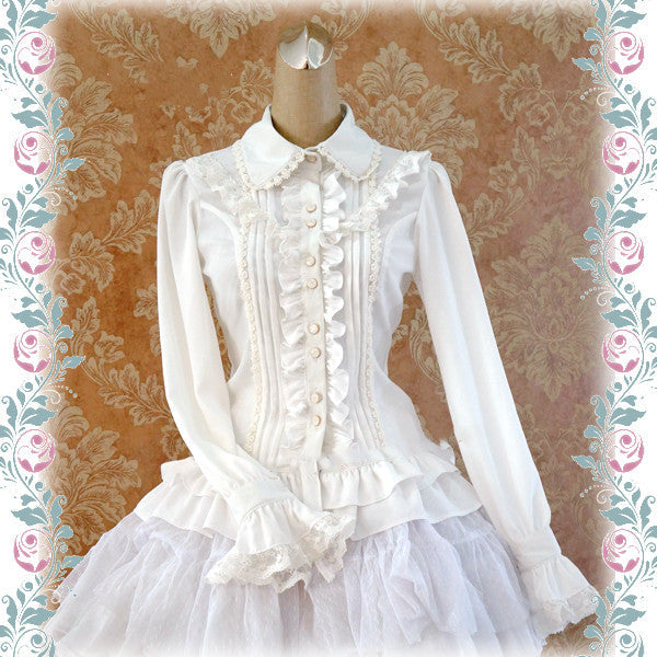 Strawberry Witch - Elegant Lace-Up Back Lolita Blouse