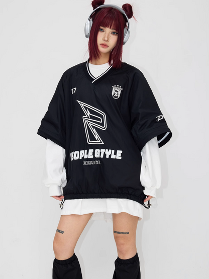 V-neck Detachable Long-sleeved Sports Pullover【s0000004181】