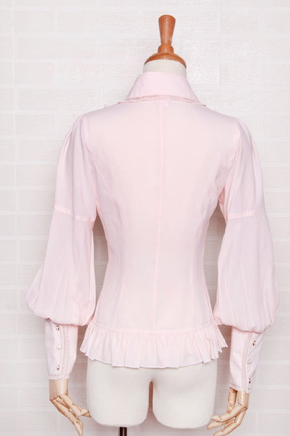 Yilia - Elegant Lamb Sleeve Chiffon Lolita Blouse