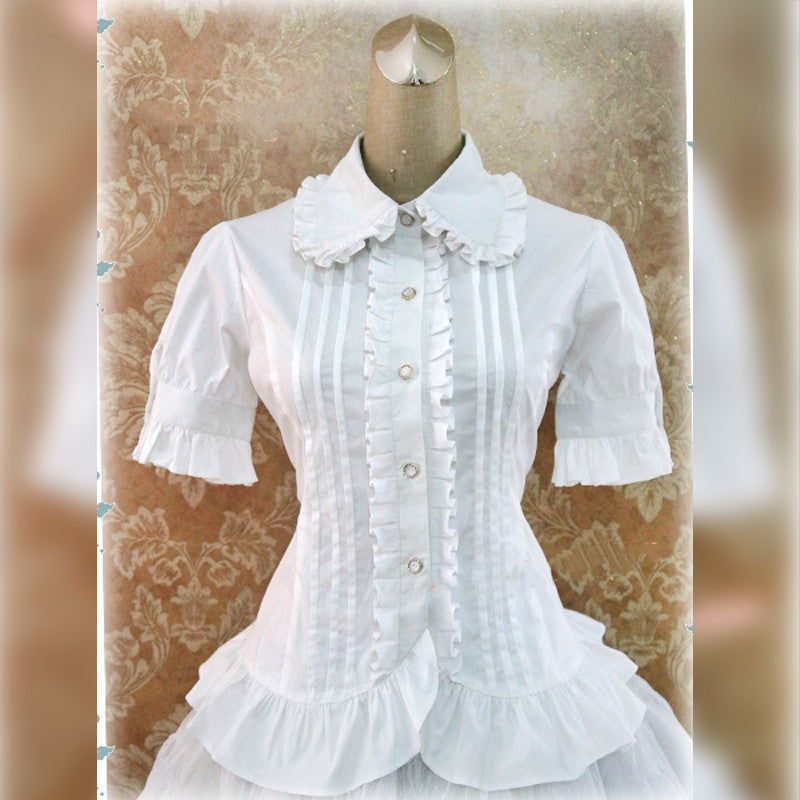 Strawberry Witch - Multicolors Short Sleeve Cotton Lolita Blouse