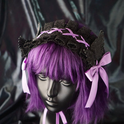 Strange Sugar - Black Wings Halloween Goth Lolita Hairband