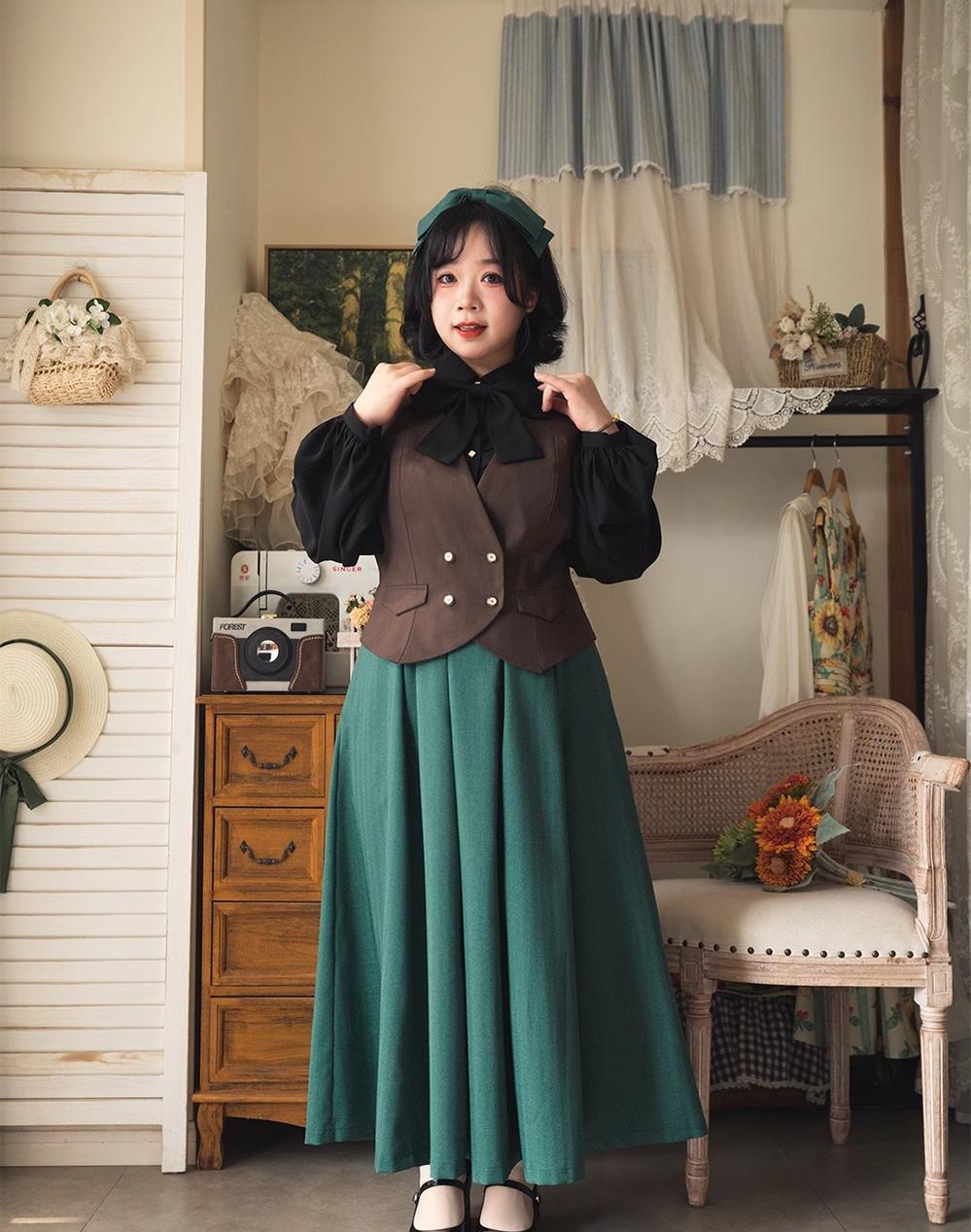 Forest Wardrobe - Forest Basket - Elegant Lolita Vest V Collar Retro Waistcoat