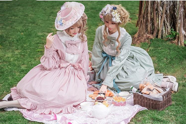 Chess Story - Vintage Lolita Long Sleeve OP Dress