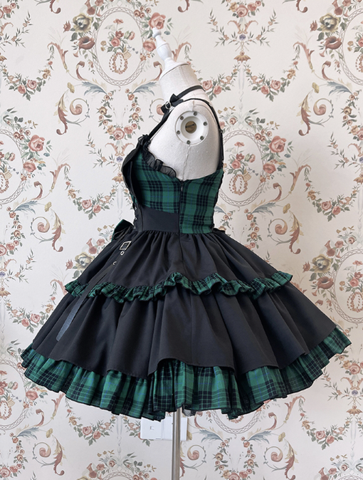Alice Girl - Gothic Lolita Dress Blue Plaid Jumper Dress