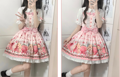 Polaris Lolita - Rabbit Berry Gift Box - Sweet Lolita Salopette and Dress Set