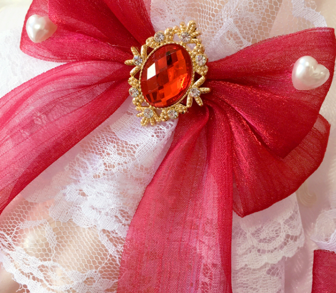 Sakura Home - Sweet Lolita Handmade Lace Bows Cuffs