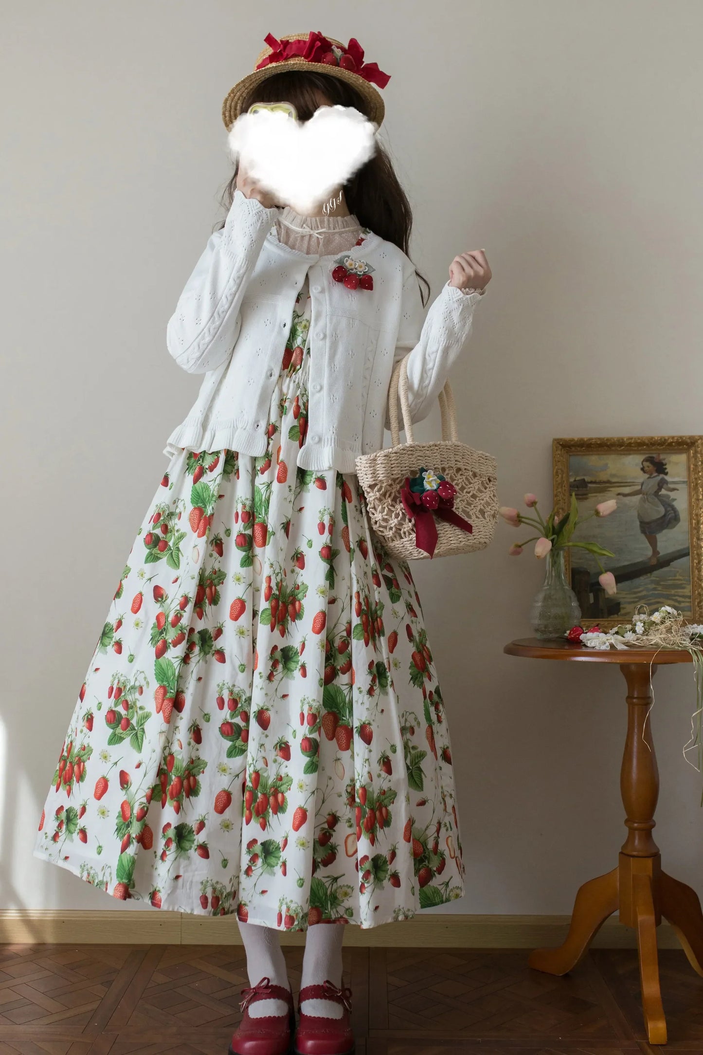 MIST - Kawaii Lolita Sweater Cardigan, Ruffled Lace Hem