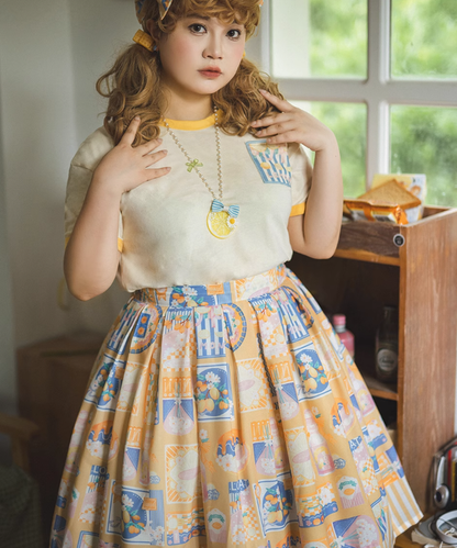 Miss Point - Daisy Lemon - Daily Lolita Lemon Print T-Shirt Customized