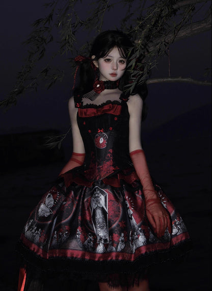 Caged Bird Hotel - Eclipsed Moon Gallery - Plus Size Halloween Gothic Lolita Skirt & Bodice Set