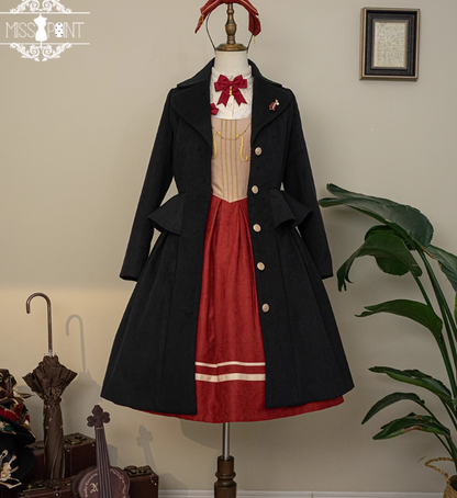 Miss Point - Golden Movement - Elegant Lolita Woolen Coat Quilted Overcoat Customized