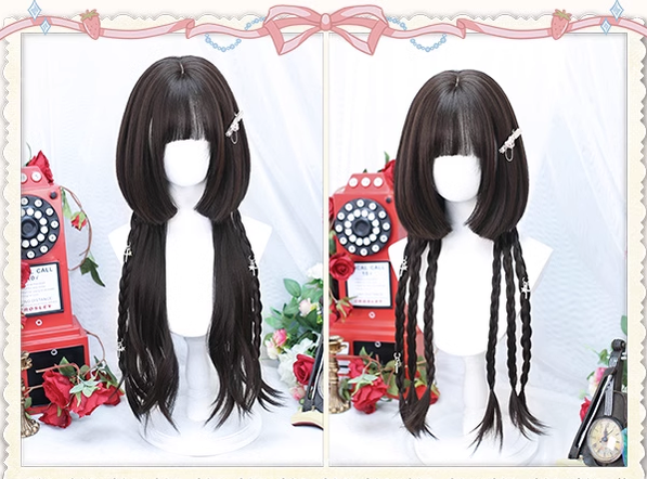 Dalao Home - Sweet  Lolita Hime Cut Long Curly Wig Multicolor