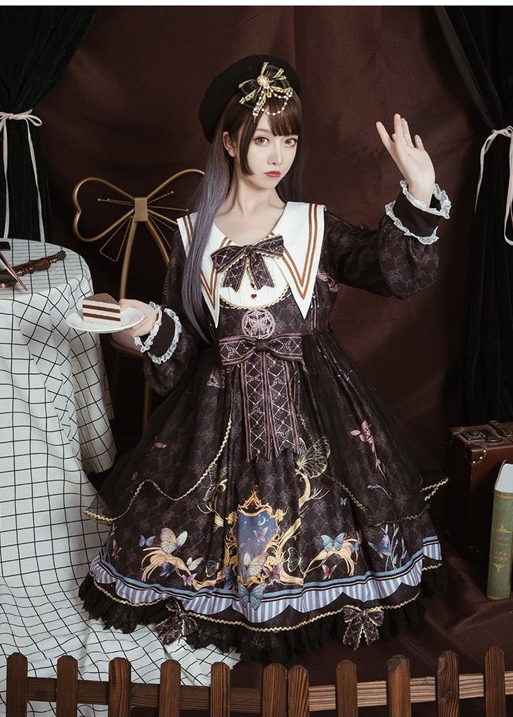 OCELOT - Classic Lolita OP Sailor Collar Elegant Lolita Dress