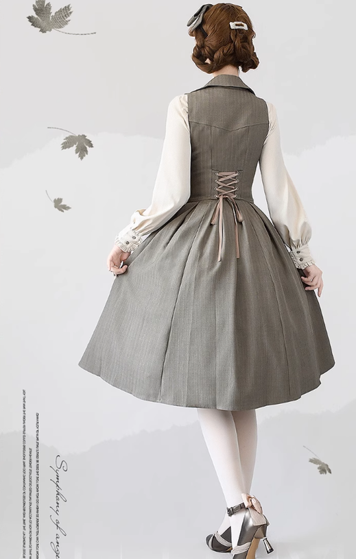 Forest Wardrobe - Retro Elegant Lolita Jumper Dress Bustier Multicolor