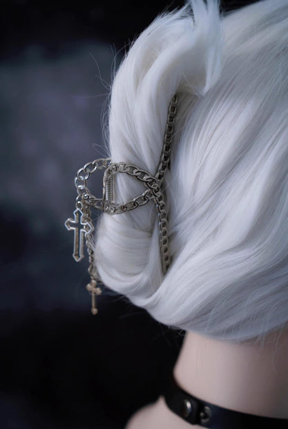 Strange Sugar - Gothic Lolita Hair Clip Alloy Bow Cross Lolita Claw Clip Accessories