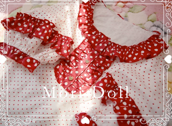Mori Doll - Strawberry Jam - Sweet Dot Print Short Sleeve Shirt Multicolors