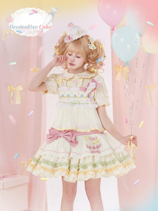 Mewroco - Decorative Cake - Sweet Lolita JSK Camisole Jumper Dress