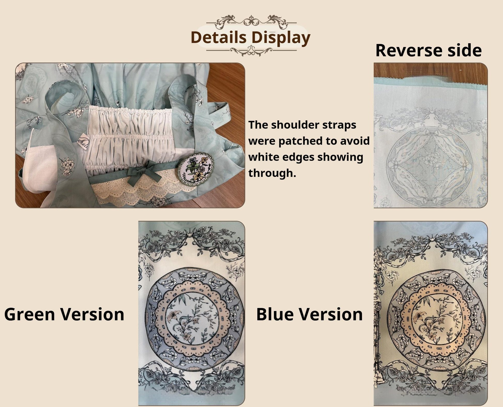 DreamWhale - Small Porcelain Plate - Classic Lolita JSK Printed Dress