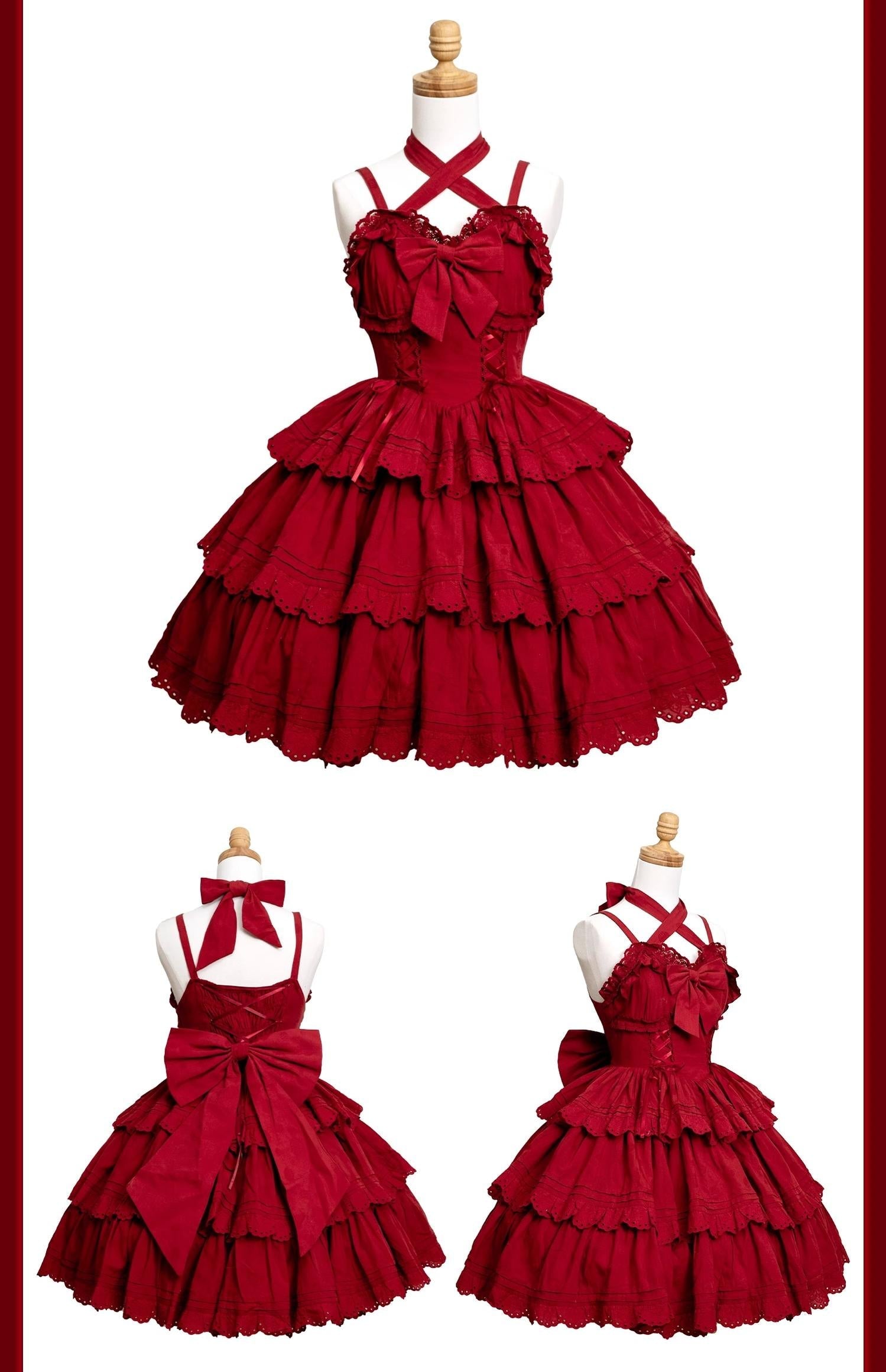 MEEKWIND - Miss Flora - Cotton Sweet Lolita Dress Set Doll-like OP and JSK