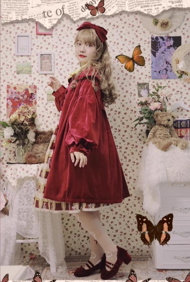 Dark Star Island - Winter Lolita Cape Velvet Antique Lolita Coat