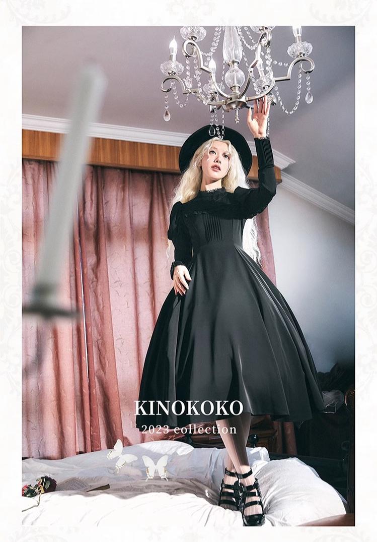 KINOKOKO - Aslan Blessings - Classic Lolita OP Seven-panel Slim Fit Dress with Cape