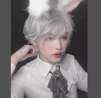PippiPalace - Mr. Rabbit - Gray Slightly Short Curly Wig