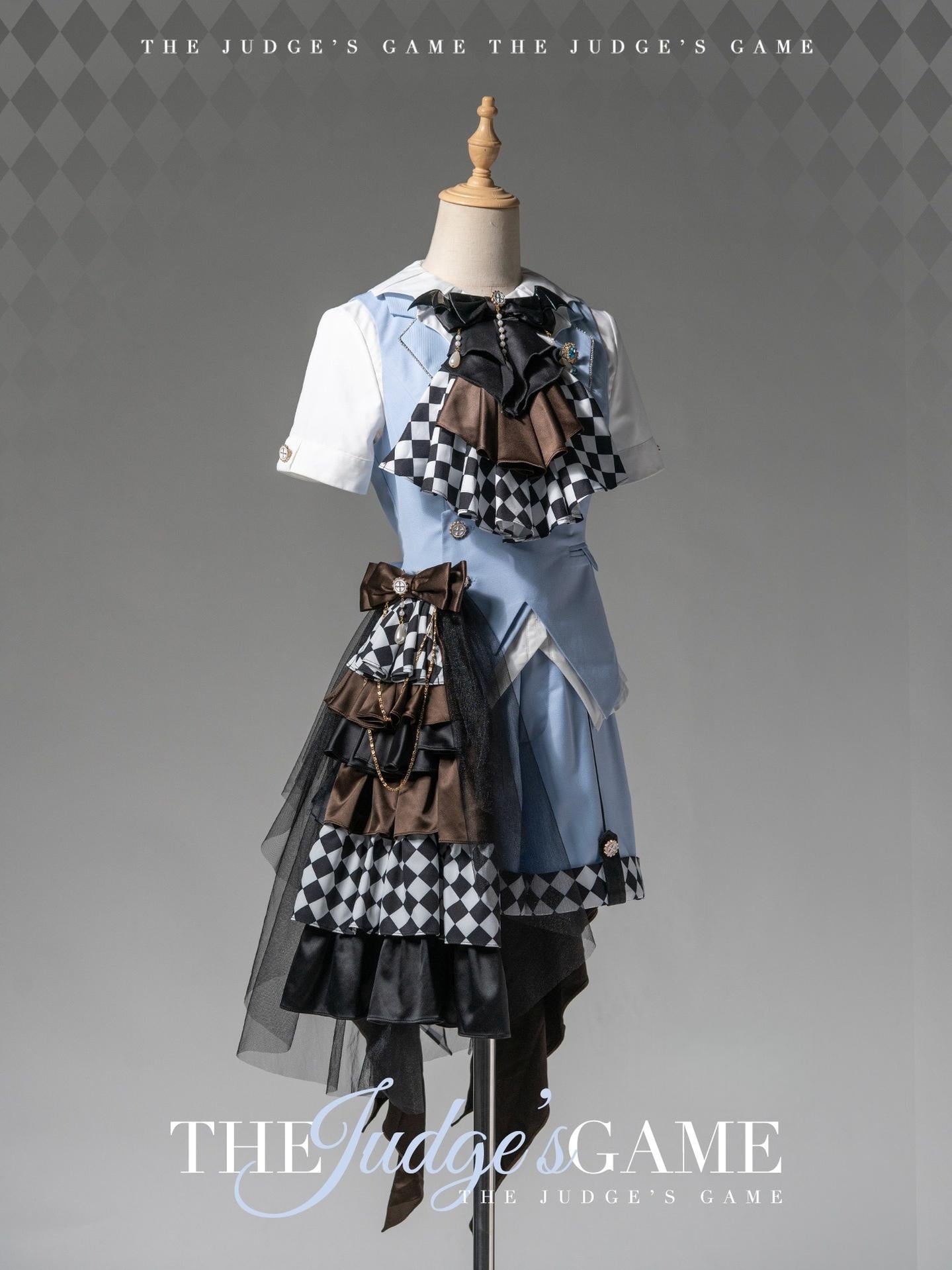 Forest Fluorescent Carps - The Judge's Game - Light Blue Ouji Lolita Shorts, Short Sleeve Shirt