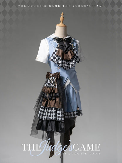 Forest Fluorescent Carps - The Judge's Game - Light Blue Ouji Lolita Shorts, Short Sleeve Shirt