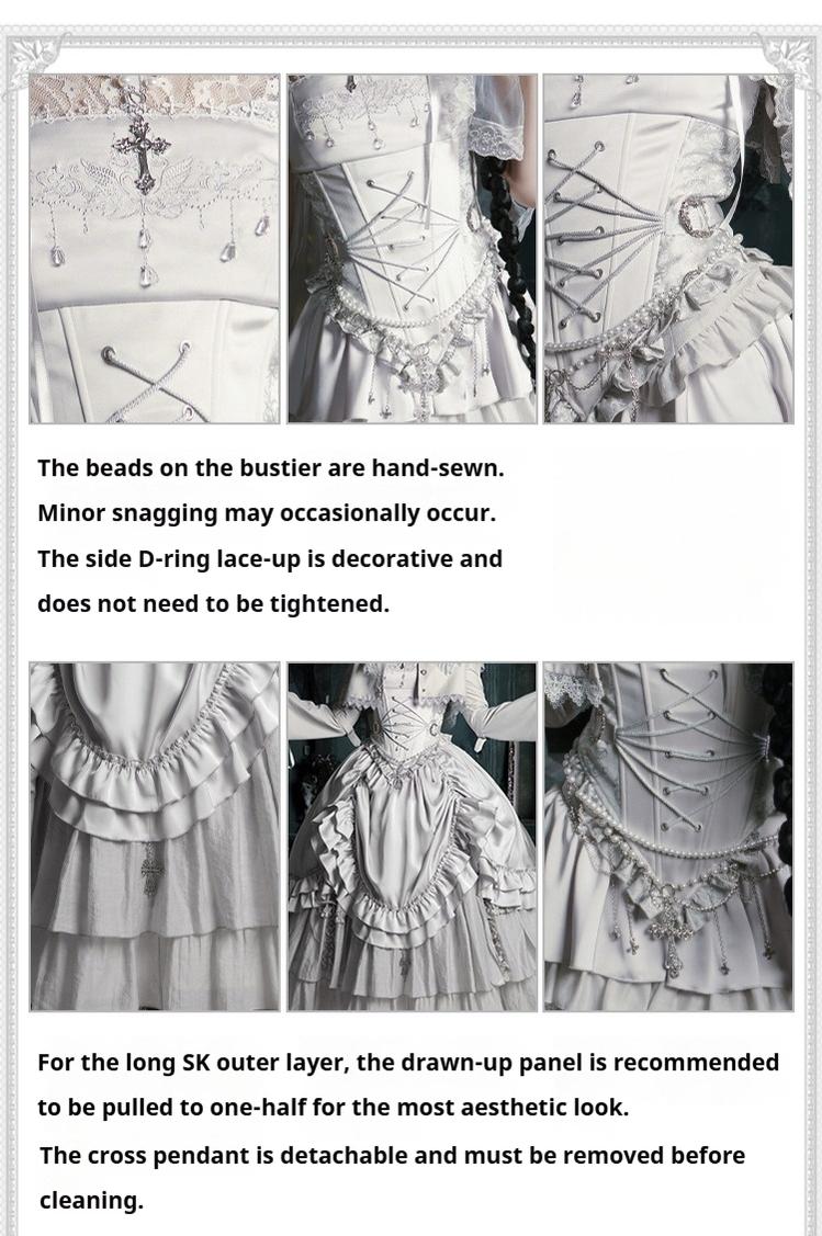 With PUJI - Letter and Poetry ﾂｷ Humanoid Robot - Silver Gothic Lolita Mermaid Skirt Set