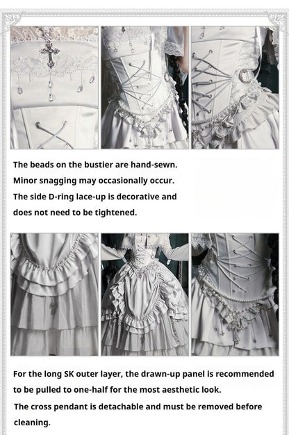 With PUJI - Letter and Poetry ﾂｷ Humanoid Robot - Silver Gothic Lolita Mermaid Skirt Set