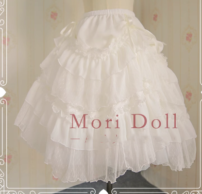 Mori Doll - Elegant Lolita Flounce Hemline Skirt Multicolors